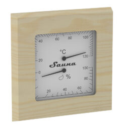 SAUNA THERMOMETER & HYGROMETER PINE SQUARE SAWO