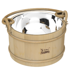 5L SAUNA BUCKET PINE & STAINLESS STEEL SAWO 371-MP