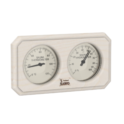 SAUNA THERMOMETER & HYGROMETER ASPEN RECTANGLE SAWO