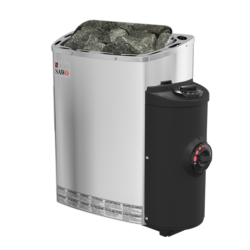 3.0kW MINI PREMIUM STAINLESS STEEL SAUNA HEATER with SIDE CONTROLS SAWO