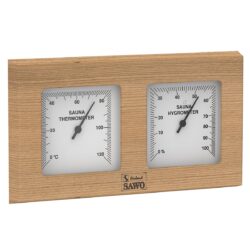 SAUNA THERMOMETER & HYGROMETER CEDAR SQUARE FACE SAWO