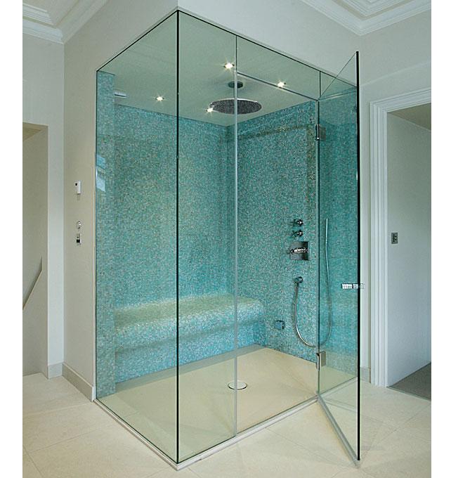 Steam Shower with glass surround